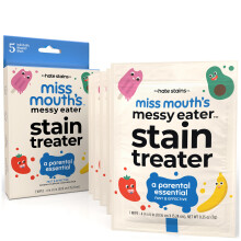 Miss Mouth's Messy Eater Stain Treater Wipes - 5 Pack Stain Remover - Newborn & Baby Essentials - No Dry Cleaning Food, Grease, Coffee Off Laundry,
