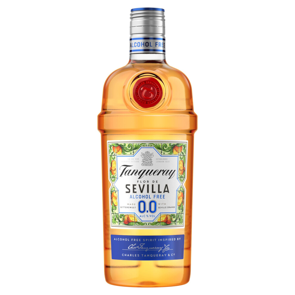 Tanqueray Flor De Sevilla Alcohol Free Spirit | 0.0% Vol | 70Cl | Zesty Taste Of Seville & Gin Botanicals | Bold &Bittersweet | Enjoy In A Gin Orange