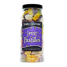 Fruit Pastilles sweets - (610g) Original Retro Fruit Pastilles Sweets in a Gift Jar By Bentley & Ackerman's Sweet Shop.