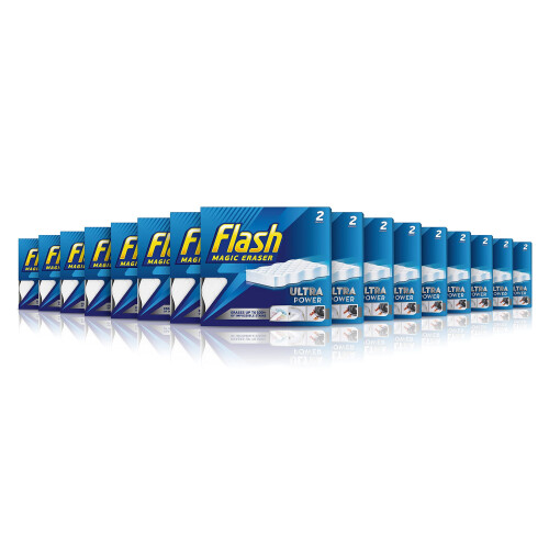 Flash Flash Ultra Power Magic Eraser, Stain Remover, 32 Erasers (16x2), Multi Surface Cleaner