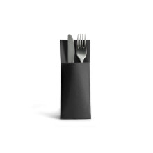 Alvotex Airlaid 50 Cutlery Bags Fabric Like Disposable Napkin, Paper, Black, 40 x 32 cm (50er Set)