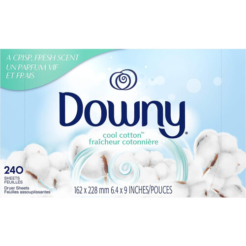 Downy Fabric Softener Dryer Sheets, Cool Cotton, 240 Count