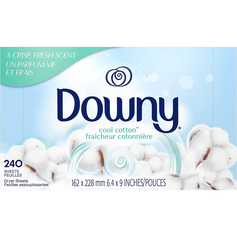 Downy Fabric Softener Dryer Sheets, Cool Cotton, 240 Count