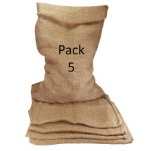 Britten and James 25kg Large Hessian Jute Sack (Pack of 5). Vegetable and Potato Storage Sack - Strong, Natural and Biodegradable