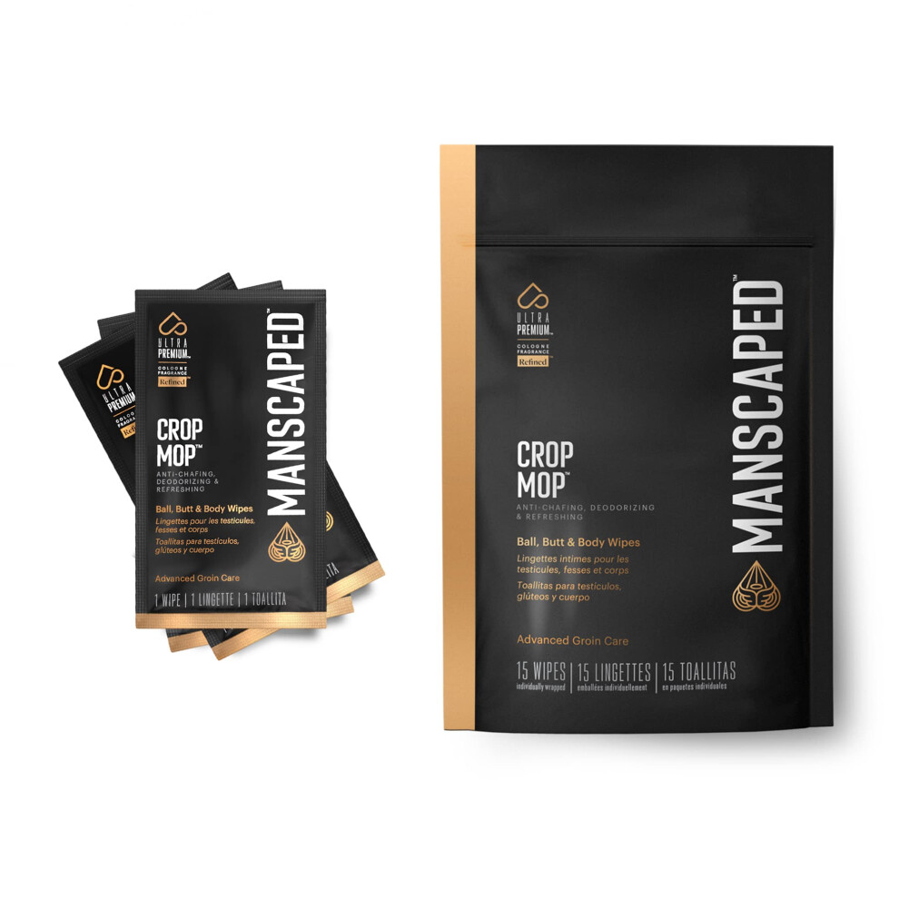 Manscaped Refining The Gentleman Manscaped? Crop Mop? On-The-Go Individually Wrapped Ball Wipes, Anti-Chafing Male Hygiene Body Wipes, Cleaning Wipe Designed For The Male Groin Area