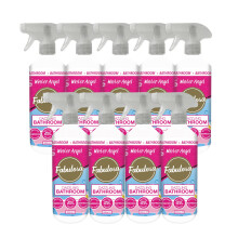 Fabulosa Multi Purpose Antibacterial Dazzling Bathroom Cleaner Disinfectant Trigger Spray with Lasting Fragrance, 9 Pack, 500ml, Winter Angel