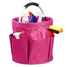 Lotvic Cleaning Caddy Organiser, Cleaning Caddy with Handle, Foldable Cleaning Bag, Large Capacity Cleaning Products Organiser, Cleaning Storage Bag