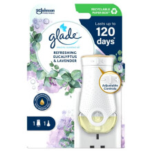Glade Plug in Air Freshener Holder and Refill, Electric Scented Oil Room Air Freshener, Eucalyptus & Lavender, Pack of 4, (4 x Holder and 4 x 20 ml