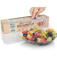 Willow's Choice Eco Cling Film, 100m x 300mm, Made from Natural Sugarcane Plant Extracts, Vegan and Recyclable, Free from BPA and Phthalates, Freezer