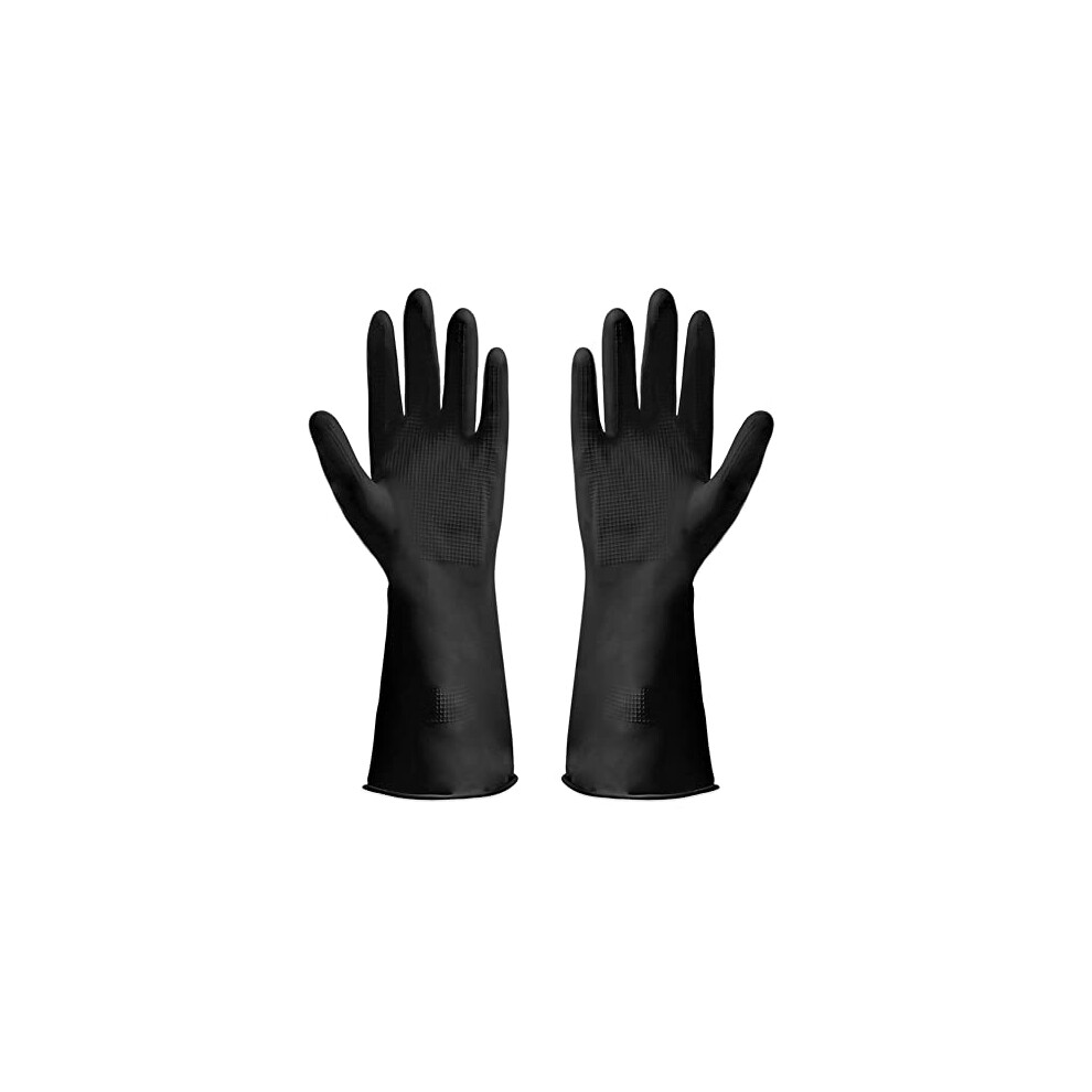 Discoball 6 Pack (3Pairs) Thicken Rubber Gloves, Non-slip, Bouncy, Reusable Cleaning Gloves, Without Pungent Smell, length 12.2IN (Black, Large)-image-OPC-PHC9RPW-NEW