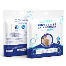 Sweet Carefor Rinse Free Bath Sponge Wipes Body Wash Wipes for Bathing -Bed Bath,Camping, Festivals,Hospitals, Gym and Travel (Pack of 2 (50 PCS))