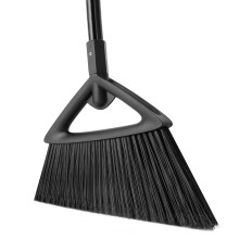 Eyliden Heavy Duty Broom, Commercial Angle Broom with Long Handle, Rough Surface Outdoor Broom for Garages Courtyard Sidewalks Decks, Perfect for