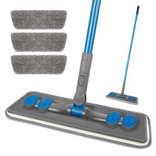 Microfibre Floor Mop for Cleaning Floors - FORSPEEDER Flat Floor Mop for Laminate Wooden Hard Floor Vinyl Tile, Dust Wet Dry Mop for Kitchen Bathroom