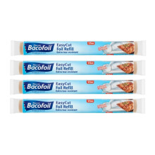 4 x EasyCut Aluminium Foil Refill Roll Extra Tear & Heat-Resistant Perfect for Grilling Baking Roasting Wrapping Freezing ? 30cm x 15m