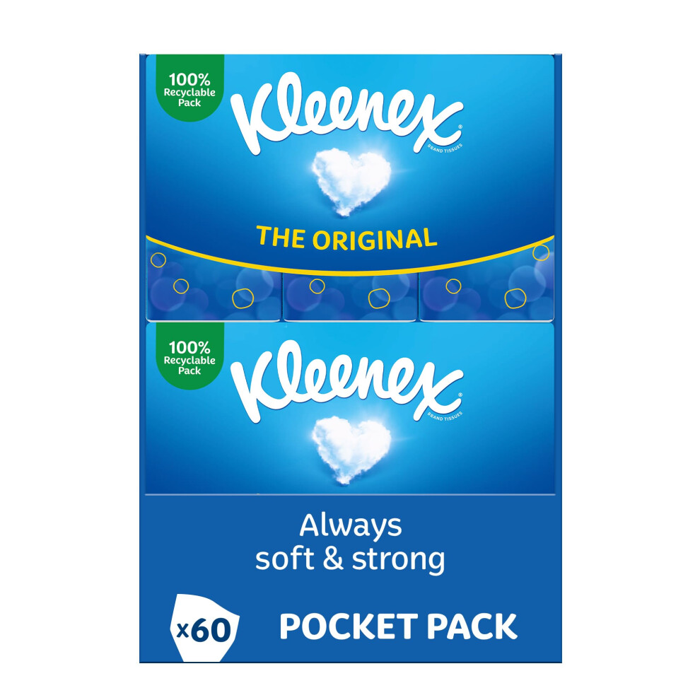 Kleenex Original Pocket Pack Tissues, 60 Pocket Packs