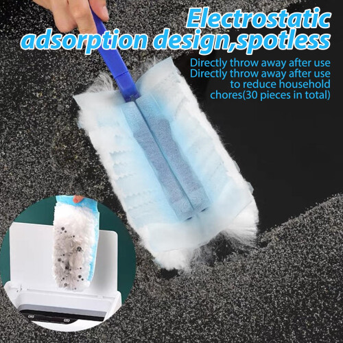 30PCS Fluffy Dusters Refills Compatible with FLASH Dusters, Microfiber Fluffy Dusters Refills with Extender Handle and 270 Degree Short 2