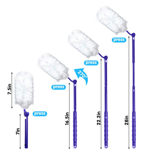 30PCS Fluffy Dusters Refills Compatible with FLASH Dusters, Microfiber Fluffy Dusters Refills with Extender Handle and 270 Degree Short 1
