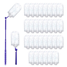 30PCS Fluffy Dusters Refills Compatible with FLASH Dusters, Microfiber Fluffy Dusters Refills with Extender Handle and 270 Degree Short