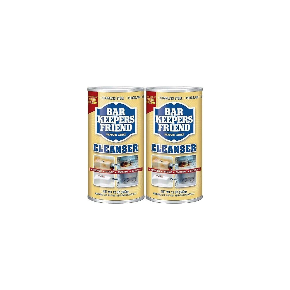 2x Bar Keepers Friend Powder (340 grams each) work as a Sink Cleaner, Rust cleaner, Pan cleaner, stainless steel sink cleaner. Barkeepers friend