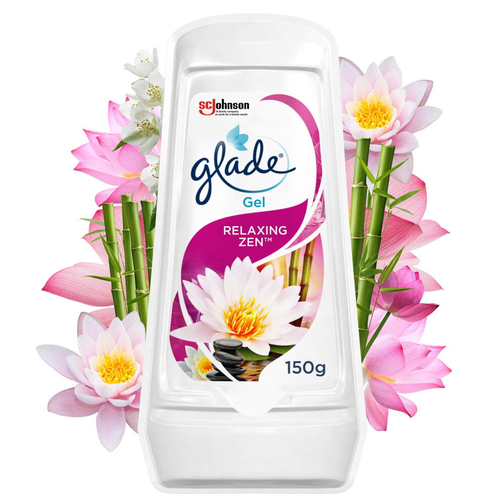 Glade Solid Gel Air Freshener, Odour Eliminator for Home & Bathroom, Relaxing Zen, Pack of 8 (8 x 150g)-image-OPC-PHC9SCN-NEW