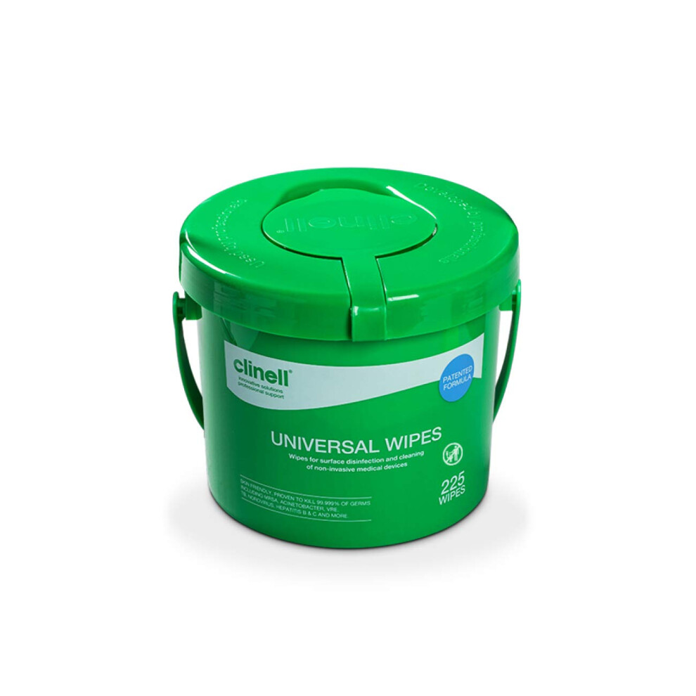 Clinell Universal Cleaning and Disinfectant Wipes for Surfaces - Pack of 4 Buckets - 225 Wipes per Pack (900 Wipes) - Multi Purpose Wipes, Kills