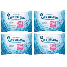 (4 Pack) Natracare Safe To Flush Moist Tissues 30 Wipes