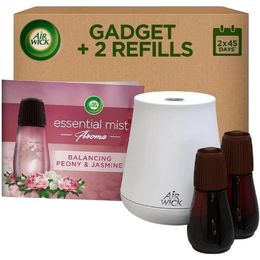 Air Wick Essential Mist Bundle Kit, Peony & Jasmine, 1 Device & 2 refill (20ml), Natural Essential Oils, Last up to 45 days, Air freshener-image-OPC-PHC9SJG-NEW