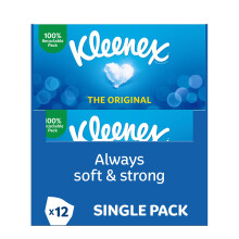 Kleenex Original Tissues - 12 Boxes (768 Tissues Total)