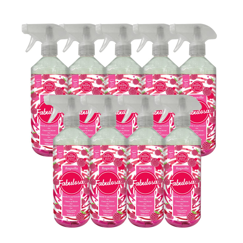 Fabulosa Antibacterial Disinfectant Spray, All Purpose Multi Surface Cleaner, 500ml, 9 pack, Raspvilla