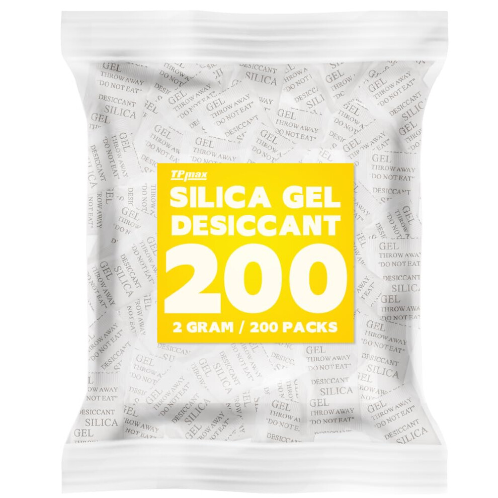 Tpmax 200 Packets 2 Gram Silica Gel Desiccant Absorber Dehumidifiers