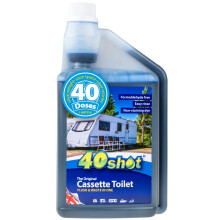 40 Shot Cassette Toilet Blue - Concentrated Cassette & Caravan Toilet Chemical
