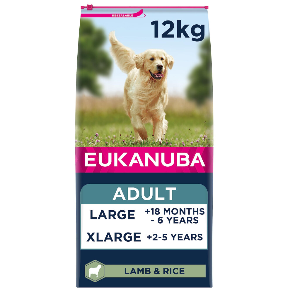 Eukanuba Complete Dry Dog Food For Adult Large And Giant Breeds With Lamb And Rice 12 Kg