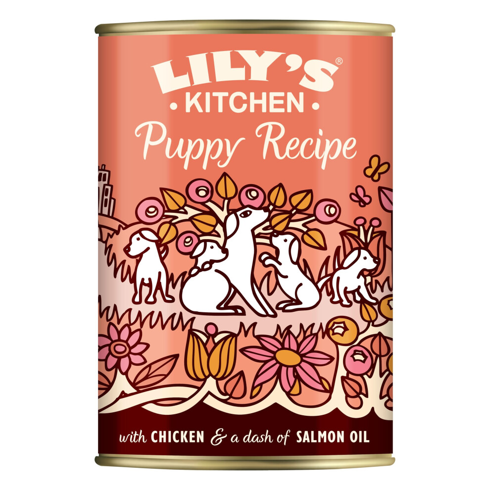 Lily's Kitchen Natural Puppy Wet Dog Food Tins Chicken -Free Recipe 6 X 400G Grain