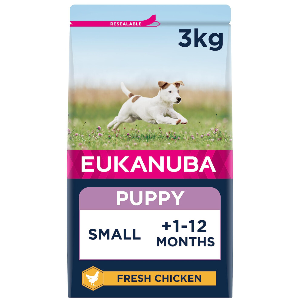 Eukanuba Complete Dry Dog Food For Puppy Small Breeds With Fresh Chicken 3 Kg