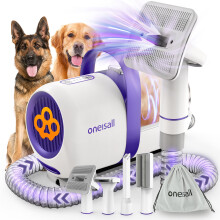 oneisall Dog Grooming Vacuum Kit,Suction 99% Pet Hair,Dog Grooming Brush,Dog Hair Vacuum Groomer with 4 Pet Grooming Tools,Pet Hair Remover