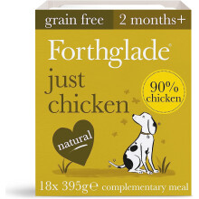Forthglade Complementary Wet Dog Food - Just Chicken With Vegetables, 90% Chicken, Grain Free Stomach Sensitive, Hypoallergenic, Natural Ingredients