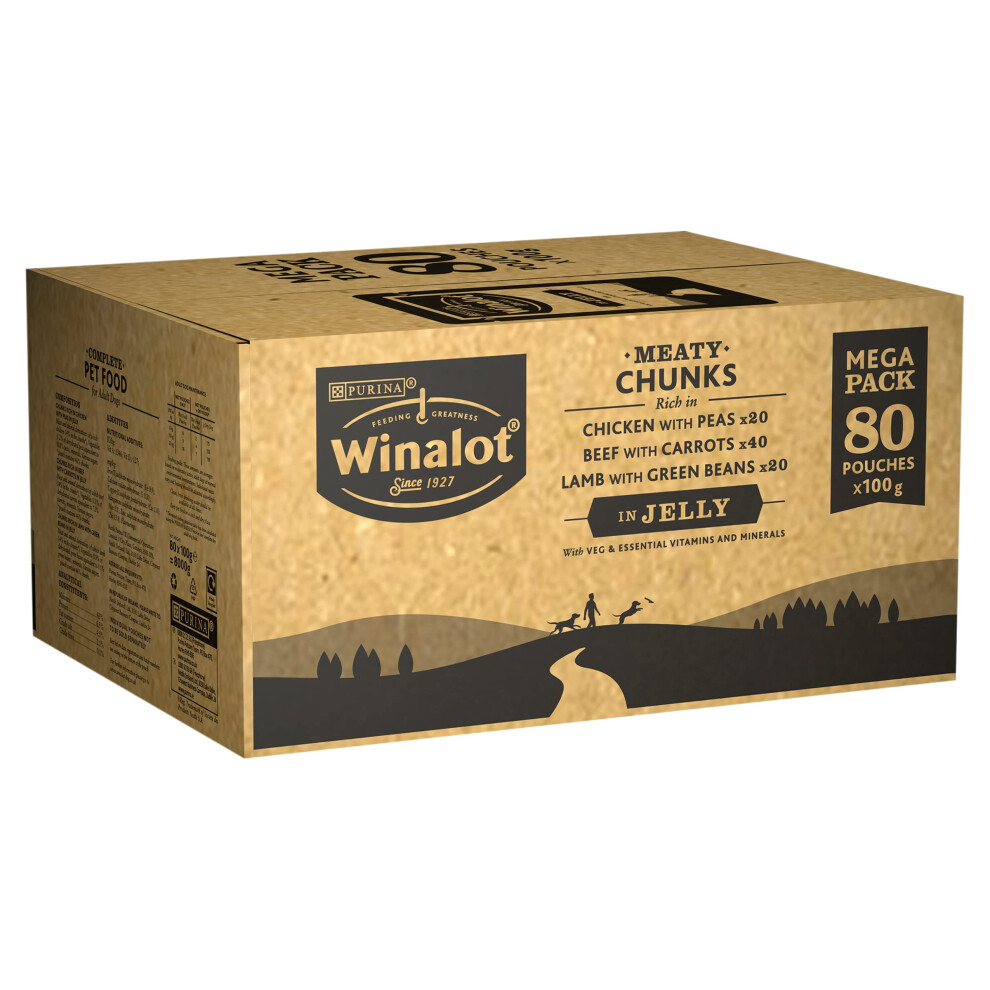 Purina Winalot Meaty Chunks Mixed In Jelly Wet Dog Food 80X100g