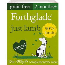 Forthglade Complementary Wet Dog Food - Just Lamb With Vegetables, 90% Lamb, Grain Free Stomach Sensitive, Hypoallergenic, Natural Ingredients (18 x