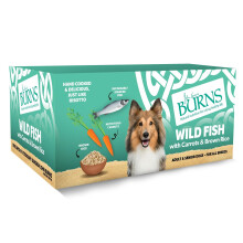 Burns Pet Natural Nutrition Adult & Senior Wet Dog Food Wild Fish, Carrots & Wholegrain Brown Rice 12 x 150gm