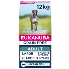 Eukanuba Grain Free Complete Dry Dog Food for Adult Large and Giant Breeds with Ocean Fish 12 kg