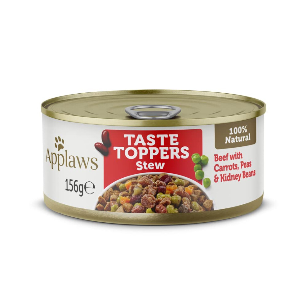 Applaws 100% Natural Wet Dog Food Tins, Free Beef With Vegetables Stew, 156G (Pack Of 12) Grain