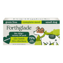 Forthglade Wet Dog Food For Small Dogs (24 x 150g Trays) - Grain Free Variety Pack with Chicken & Lamb with Veg, Stomach Sensitive Dog Food with