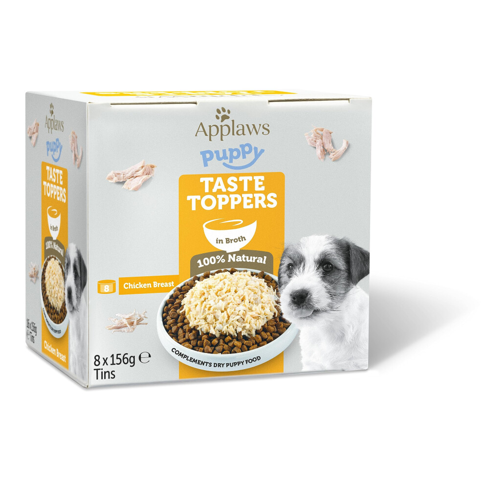 Applaws Natural Wet Puppy Food, Chicken Breast With Rice In Broth Can 156G Hypoallergenic Wet Dog Food (Pack Of 8)