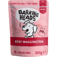 Barking Heads Wet Dog Food - Beef Waggington - No Artificial Flavours - Grain-Free Recipe (10 x 300 g)