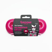 Groomi Deshedding & Grooming Brush for Dogs, Cats, Horses & Rabbits - Gentle & Effective Pet Grooming Tool, Wide Shallow Comb, Smooth Groomer for