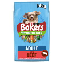Bakers Adult Dog Beef & Veg Dry Food 14kg