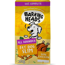 Barking Heads Complete Dry Dog Food 2kg - Adult All Hounder Fat Dog Slim Chicken - Natural Low Fat Weight Management for Overweight Dogs - Vet