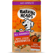 Barking Heads Complete Dry Dog Food 2kg - Adult All Hounder Bowl Lickin' Goodness Chicken - Natural Everyday Immunity & Vitality - Vet Approved