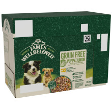 James Wellbeloved Grain Free Puppy Dog Food with Lamb and Chicken in Gravy Pouch 12 x 90 g