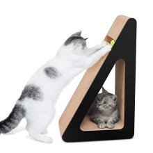 Aibuddy Cat Scratcher, Incline Scratching Pad Cardboard Lounge Bed with Ball Toy Catnip [ 68 x 36 x 27 cm?Multiple Scratching Angles,Superior